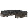 vidaXL Tuinbankenset 12 pcs Grijs en Donkergrijs poly rattan
