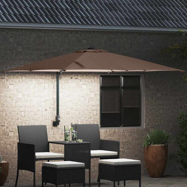 vidaXL Tuinparasol Taupe 248.5 x 247.5 x 160 cm Stof