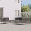 vidaXL 11-delige Loungeset met kussens poly rattan grijs