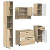vidaXL Badkamermeubelset 5 pcs Sonoma Eiken Geperst Hout en Metaal
