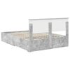 vidaXL Bedframe met hoofdeinde Beton Grijs 135 x 190 cm Bewerkt hout