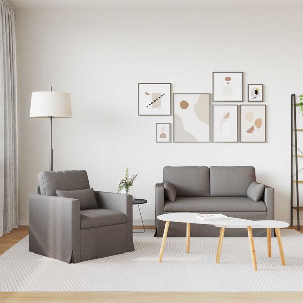 vidaXL Bank 2 pcs Taupe 139 x 78 x 80 cm Stof