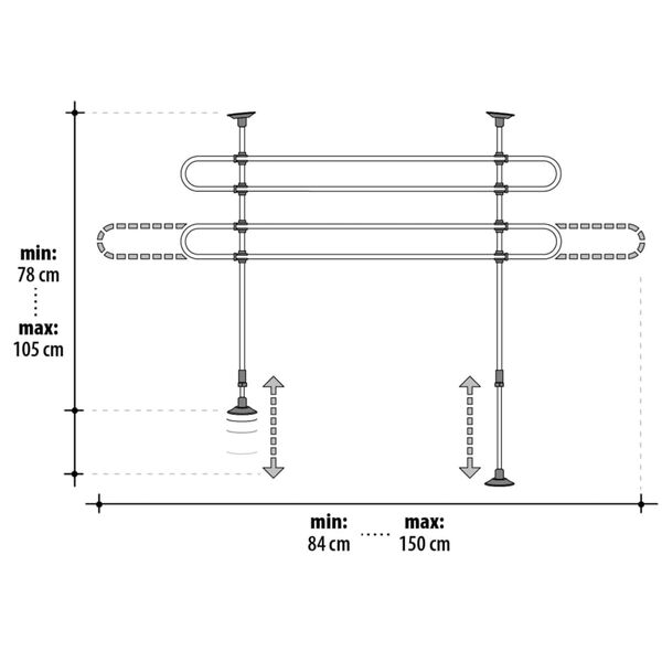 FLAMINGO Autohondenrek Sima 2 stangen en 2 bevestigingsopties zwart