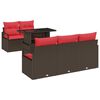 vidaXL Tuin Sofa Set met opslag 6 pcs Bruin en Rood poly rattan
