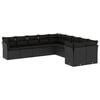 vidaXL 10-delige Loungeset met kussens poly rattan zwart