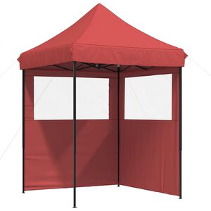 vidaXL Partytent inklapbaar pop-up met 2 zijwanden bordeauxrood