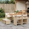 vidaXL 9-delige Tuinset met kussens poly rattan beige