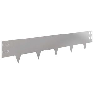 vidaXL Gazonrand 30 st 100 x 20 cm Staal Zilverkleurig