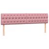vidaXL Boxspring met matras fluweel roze 200x220 cm