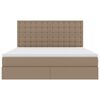 vidaXL Opslag bed met matras Cappuccino 160 x 200 cm Nep Leer