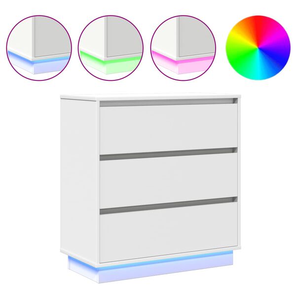 vidaXL Nachtkastje met lade Wit 71 x 34,5 x 75 cm Bewerkt hout