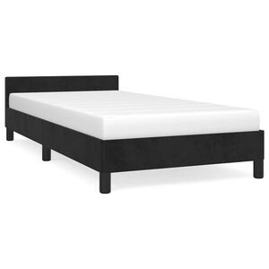 vidaXL Bedframe met hoofdeinde zonder matras 90x200 cm fluweel zwart