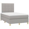 vidaXL Boxspring met matras en LED stof lichtgrijs 120x200 cm