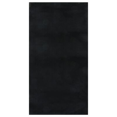 vidaXL Vloerkleed wasbaar pluizig korte pool anti-slip 80x150 cm zwart