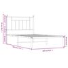 vidaXL Bedframe met hoofdbord metaal zwart 100x190 cm