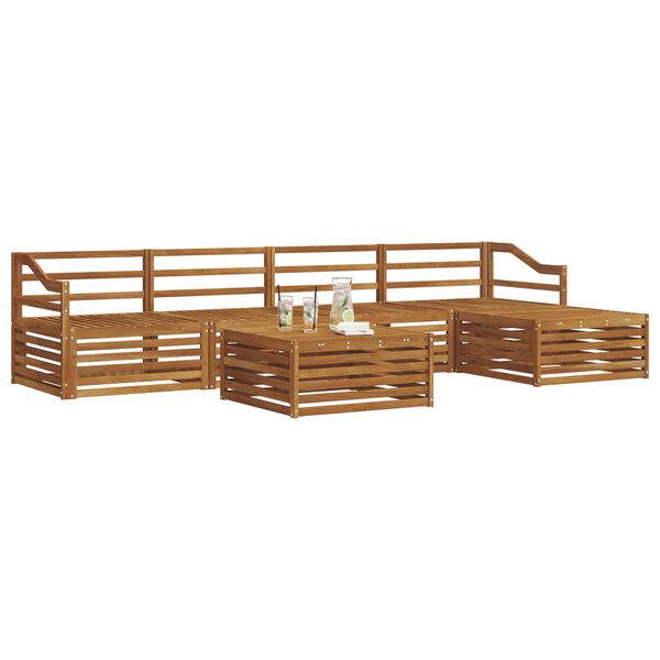 vidaXL Buiten bankenset 6 pcs Naturel