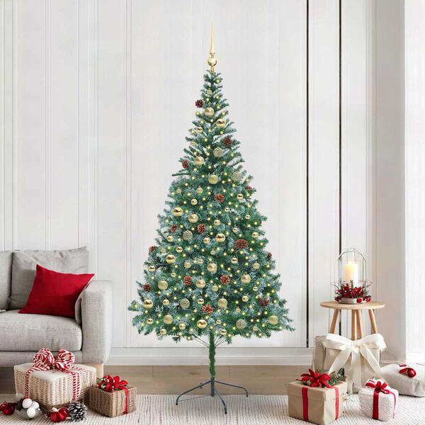 vidaXL Kunstkerstboom met 300 LED Groen 210 cm PVC en Staal