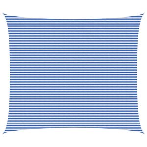 vidaXL Zonneschaduwzeil Blauw en Wit 6 x 7 m HDPE