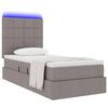 vidaXL Opbergbed met LED met matras Taupe 90 x 190 cm Polyester
