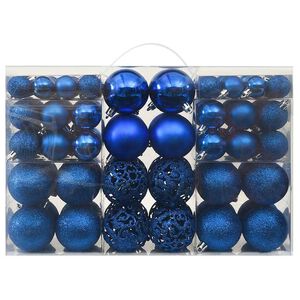 vidaXL 100-delige Kerstballenset blauw