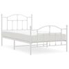 vidaXL Bedframe met hoofd- en voeteneinde metaal wit 100x190 cm