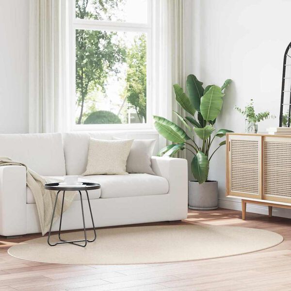 vidaXL Vloerkleden Ovaal HUARTE Beige 160 x 230 cm 100% Polyester