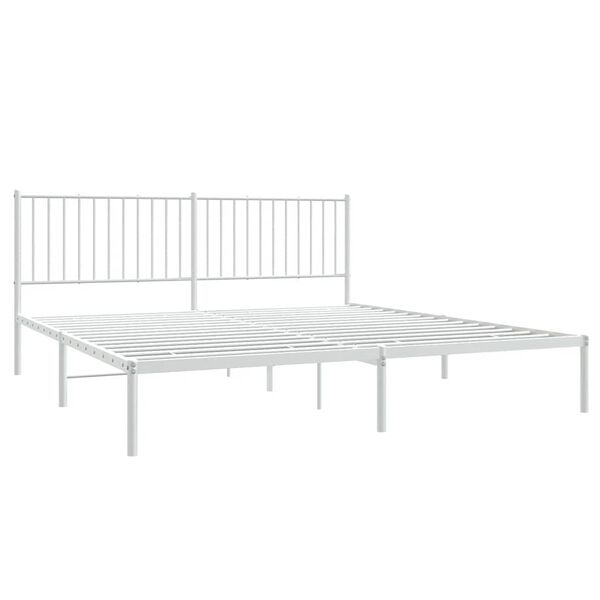 vidaXL Bedframe met hoofdbord metaal wit 183x213 cm