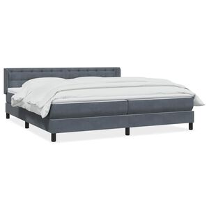 vidaXL Boxspring met matras fluweel donkergrijs 180x210 cm