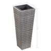 vidaXL Plantenbak verhoogd 30x30x80 cm poly rattan grijs