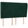vidaXL Hoofdbord met randen 147x23x118/128 cm fluweel donkergroen
