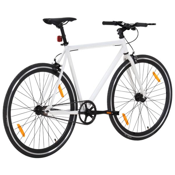 vidaXL Fiets met vaste versnelling 700 c 55 cm wit en zwart