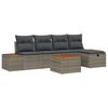 vidaXL Tuin Sofa Set met kussen 6 pcs Grijs Poly riet