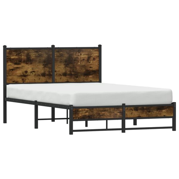 vidaXL Bedframe zonder matras metaal gerookt eikenkleurig 120x190 cm
