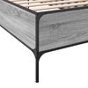 vidaXL Bedframe bewerkt hout en metaal grijs sonoma eiken 75x190 cm