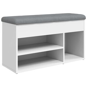 vidaXL Schoenenbank Wit 82x32x45,5 cm Bewerkt Hout