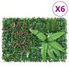 vidaXL Hek met kunstplanten 6 st 40x60 cm groen