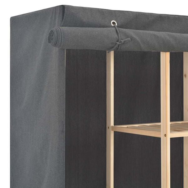 vidaXL Kledingkast 173x40x170 cm stof grijs