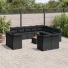 vidaXL 13-delige Loungeset met kussens poly rattan zwart