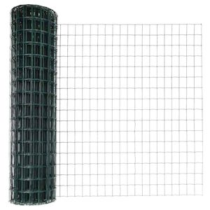 vidaXL Euro-hek met palen 10 x 1,2 m PVC-Coated Staal Groen Mesh