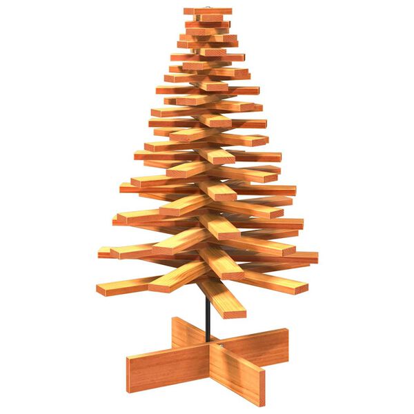 vidaXL Kerstdecoratie kerstboom 100 cm massief grenenhout wasbruin