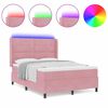 vidaXL LED Boxspring Bed met Matras Roze 140 x 190 cm Fluweel