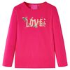 Kindershirt met lange mouwen 104 felroze