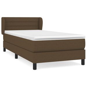 vidaXL Boxspring met matras stof donkerbruin 80x200 cm