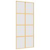 vidaXL Schuifdeur 90x205 cm mat ESG-glas en aluminium goudkleurig