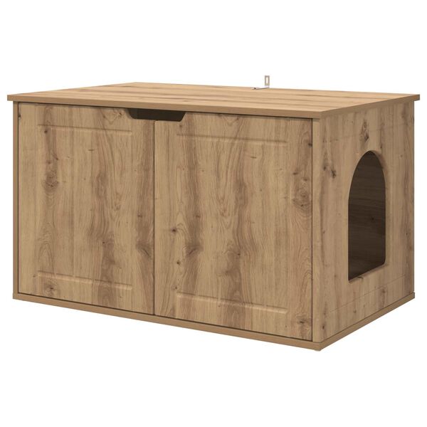 vidaXL Kattenhuis Ambachtelijk eiken 85 x 55 x 50,5 cm Bewerkt hout