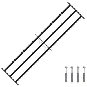vidaXL Raam Rooster Zwart 174 x 45 cm Gepoedercoat staal