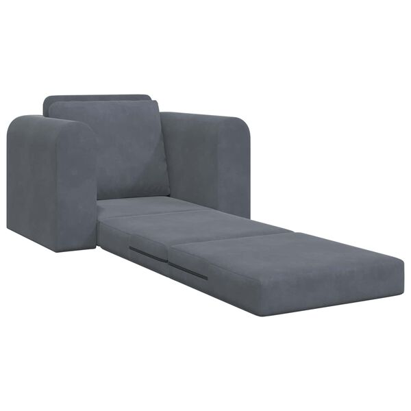 vidaXL Vouwsofa Bed Donkergrijs 98 x 71 x 83 cm Fluweel