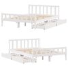 vidaXL Bedframe zonder matras massief grenenhout wit 160x200 cm