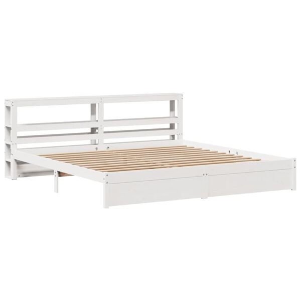 vidaXL Bedframe met hoofdeinde zonder matras 200x200 cm wit