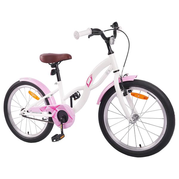 vidaXL Kinderfiets 18 Inch voor 5-7 jaar Wit